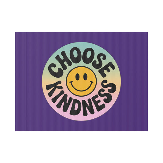 Purple Joyful Choose Kindness Plastic Yard Sign
