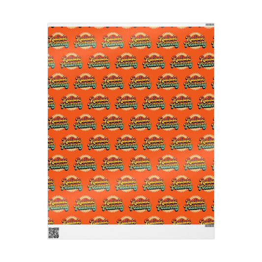 Orange Radiate Positivity Wrapping Paper for Celebrations