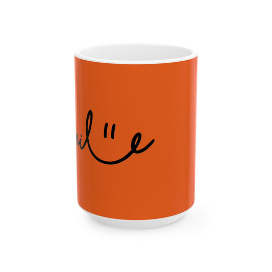 Orange/Black Smile Ceramic Coffee Mug - 11oz & 15oz