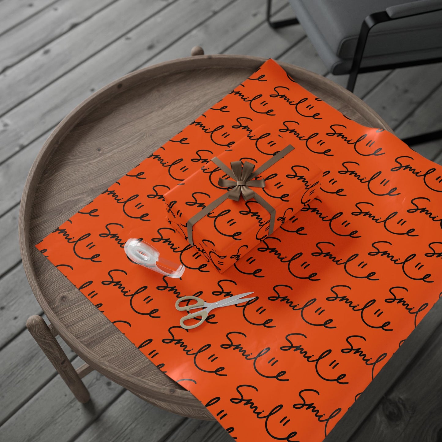 Orange/Black Smile Stylish Gift Wrapping Paper for Any Occasion