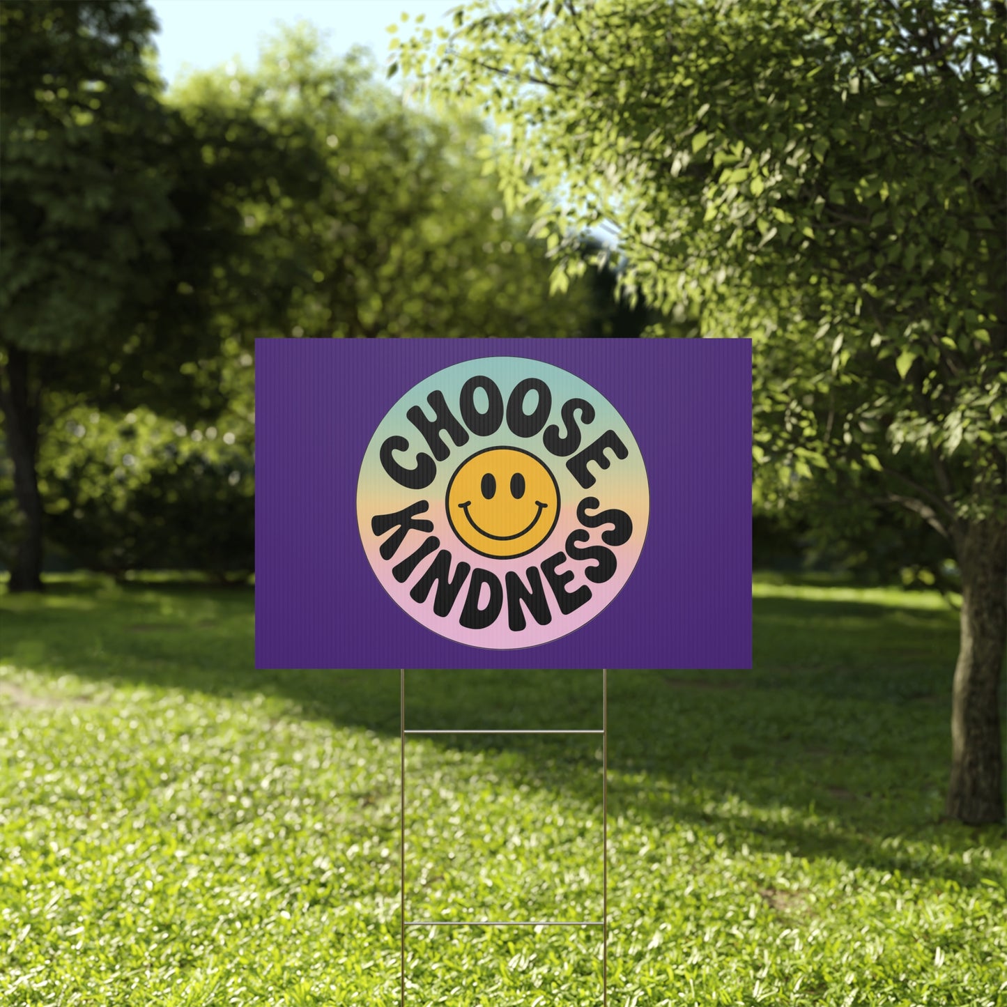 Purple Joyful Choose Kindness Plastic Yard Sign