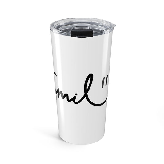 White/Black Smile 20oz Tumbler - Customizable Drinkware for Every Occasion
