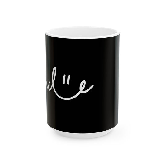 Black/White Smile Ceramic Coffee Mug - 11oz & 15oz