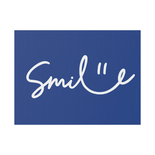 Dark Blue Smile Yard Sign