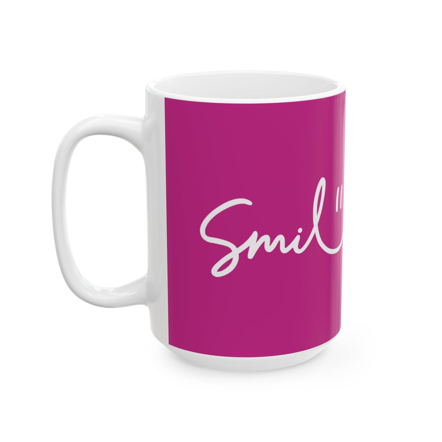 Pink/White Smile Ceramic Coffee Mug - 11oz & 15oz