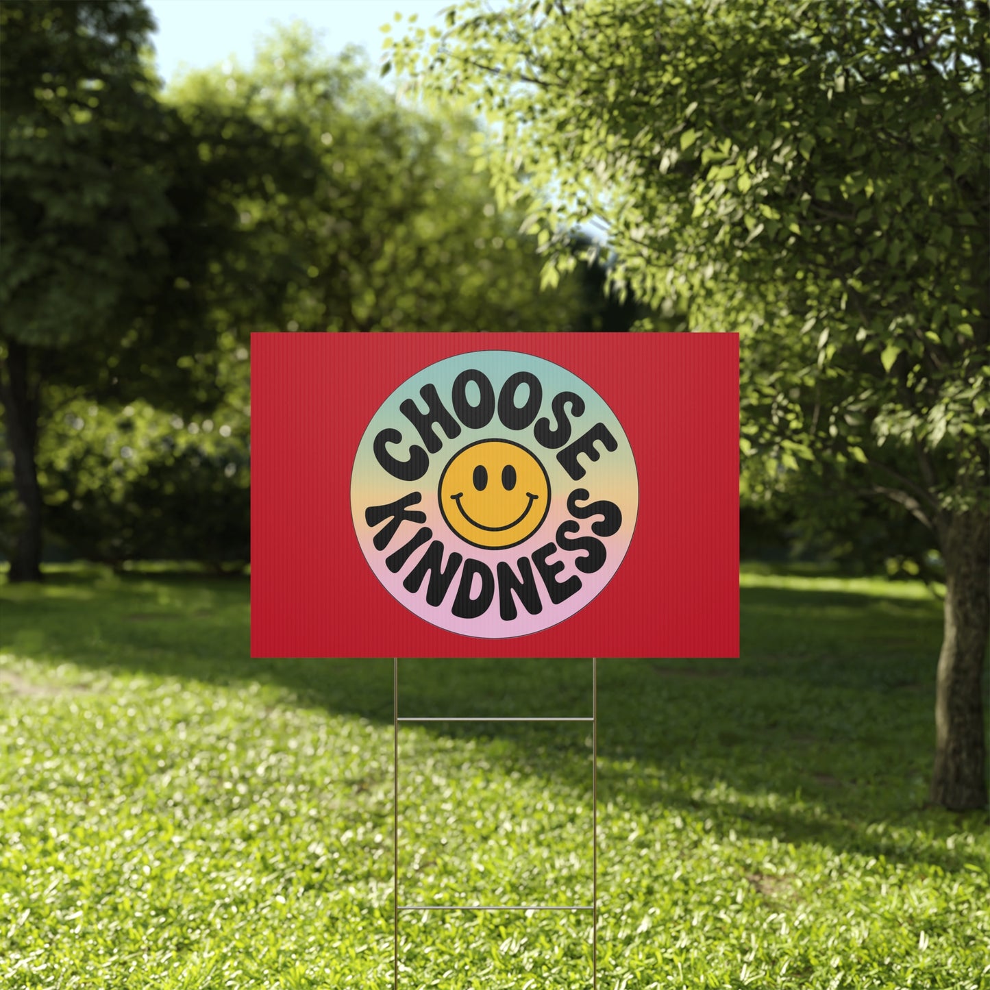 Dark Red of Joyful Choose Kindness Plastic Yard Sign