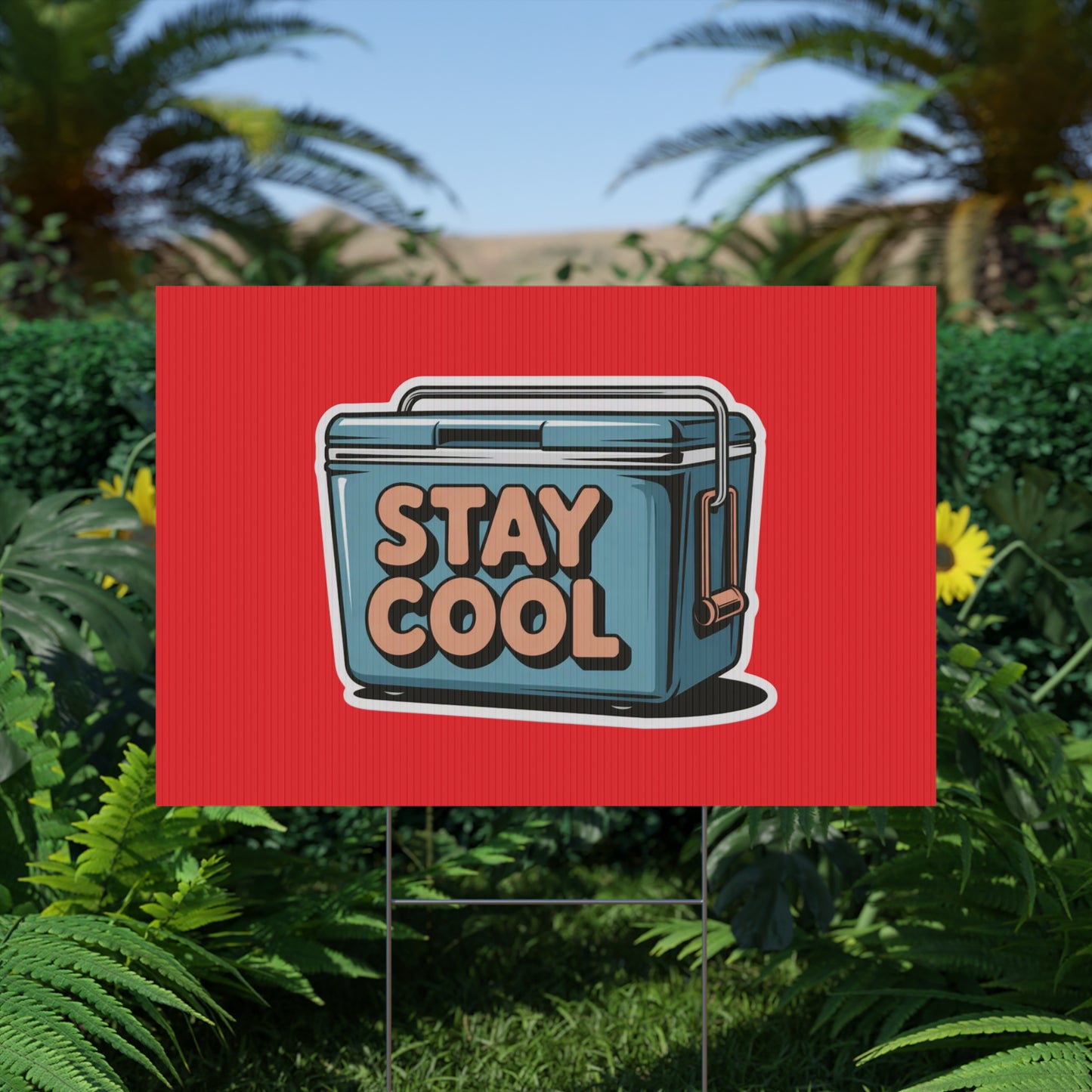 Stay Cool Plastic Yard Sign for Summer Events