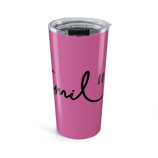 Light Pink/Black Smile 20oz Tumbler - Customizable Drinkware for Every Occasion