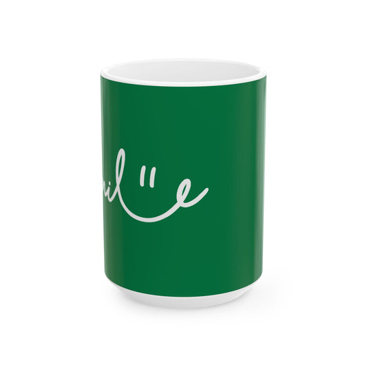 Green/White Smile Ceramic Coffee Mug - 11oz & 15oz