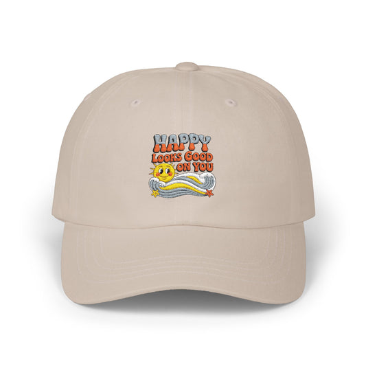 'Happy Looks Good On You' Smiley Retro Dad Hat