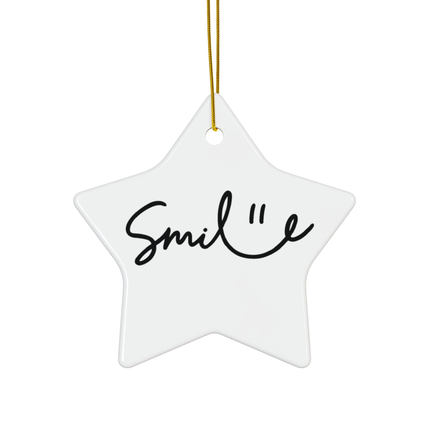 Smile Ceramic Ornament - 4 Fun Shapes for Holiday Decor