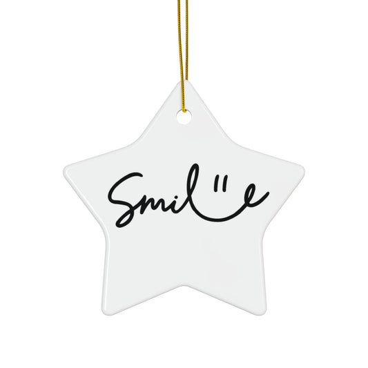 Smile Ceramic Ornament - 4 Fun Shapes for Holiday Decor