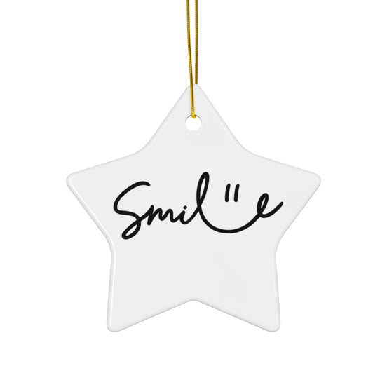 Smile Ceramic Ornament - 4 Fun Shapes for Holiday Decor