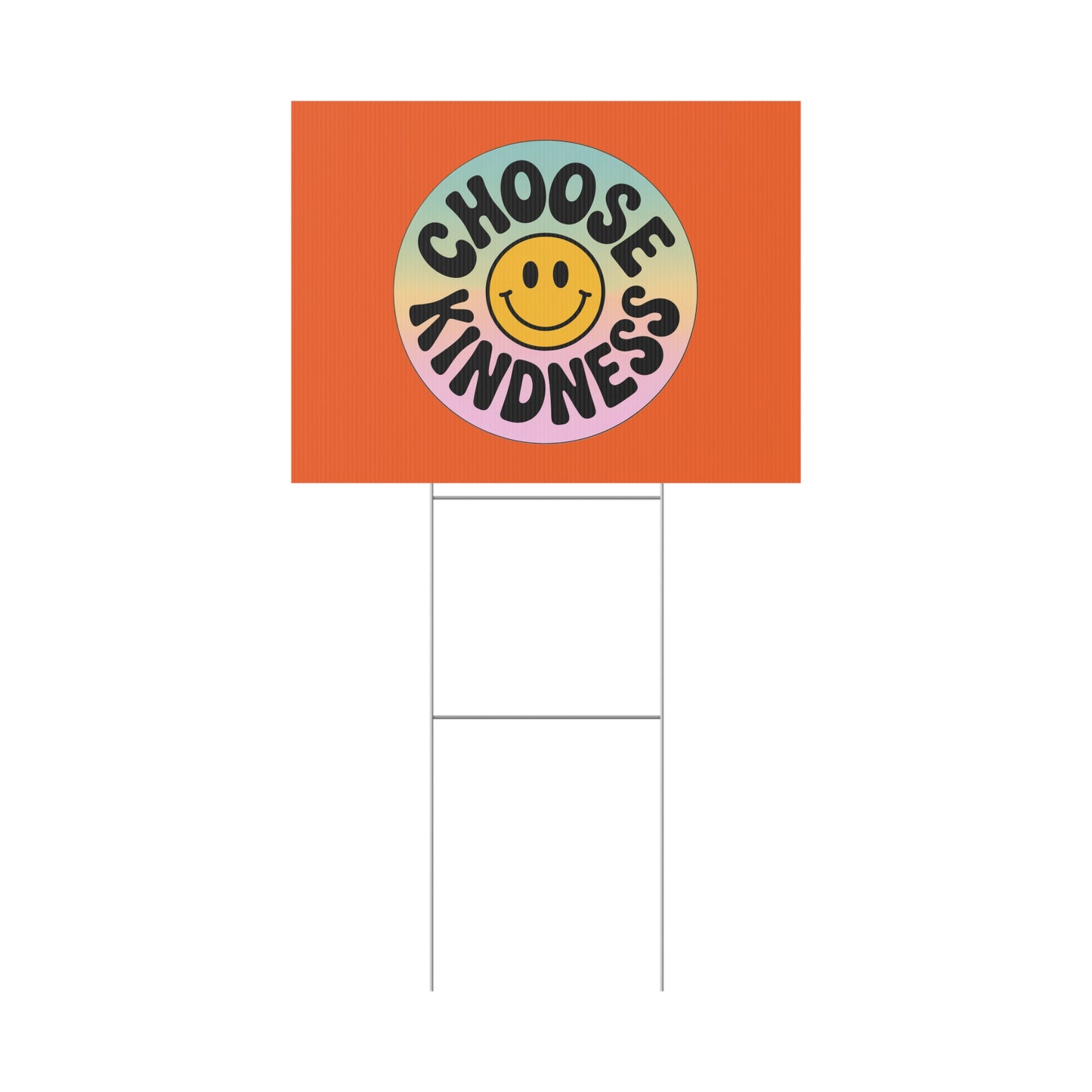 Orange Joyful Choose Kindness Plastic Yard Sign