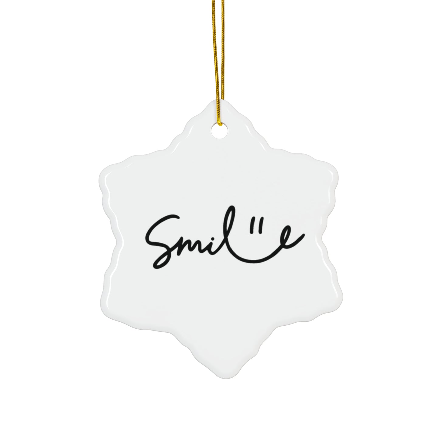 Smile Ceramic Ornament - 4 Fun Shapes for Holiday Decor