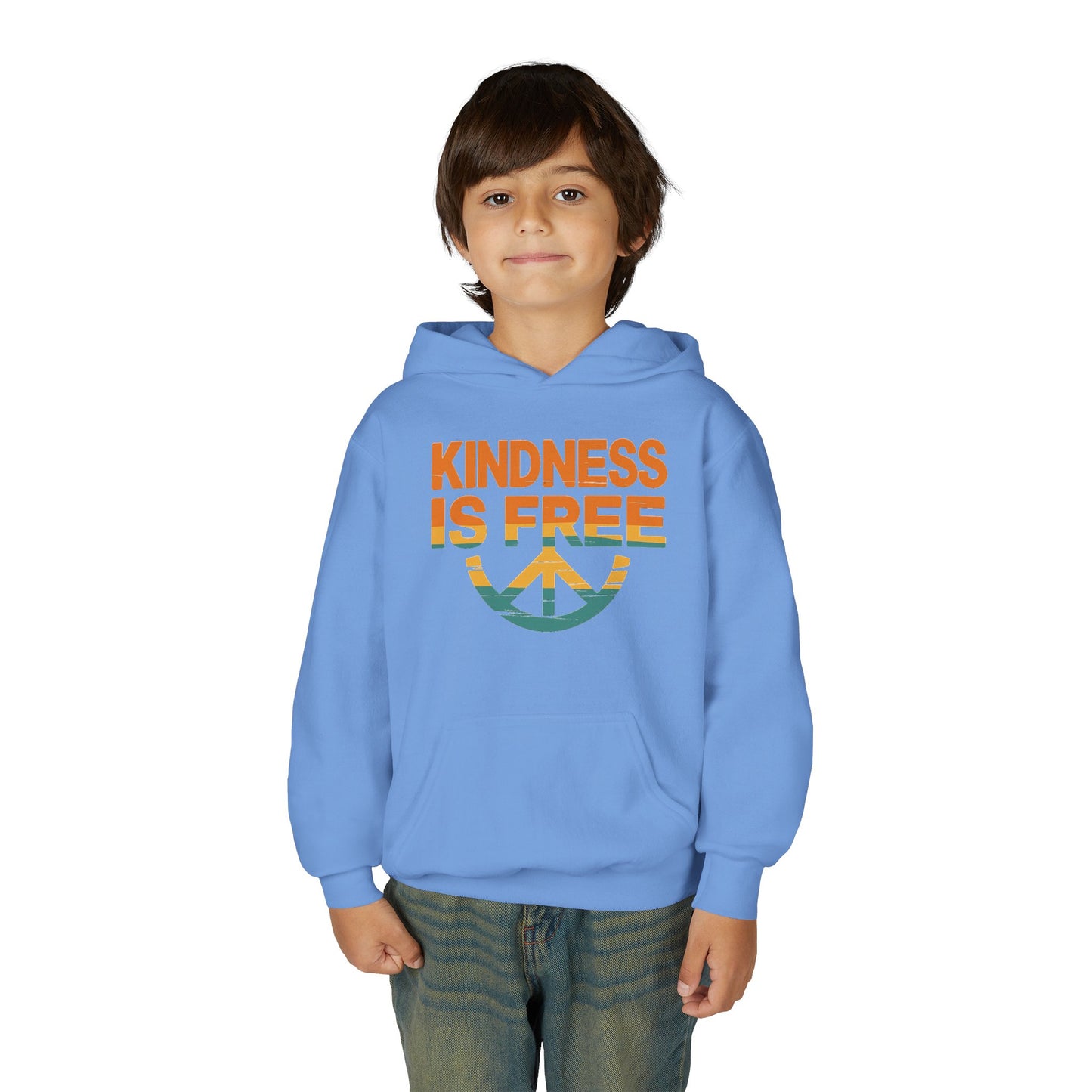Kindness Is Free Youth Hoodie - Inspirational Heavy Blend Sweatshirt