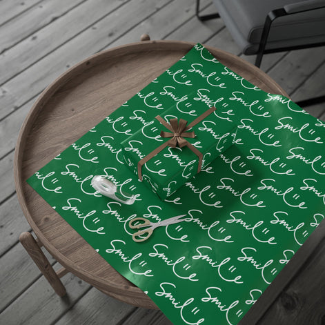 Green Smile Stylish Gift Wrapping Paper for Any Occasion