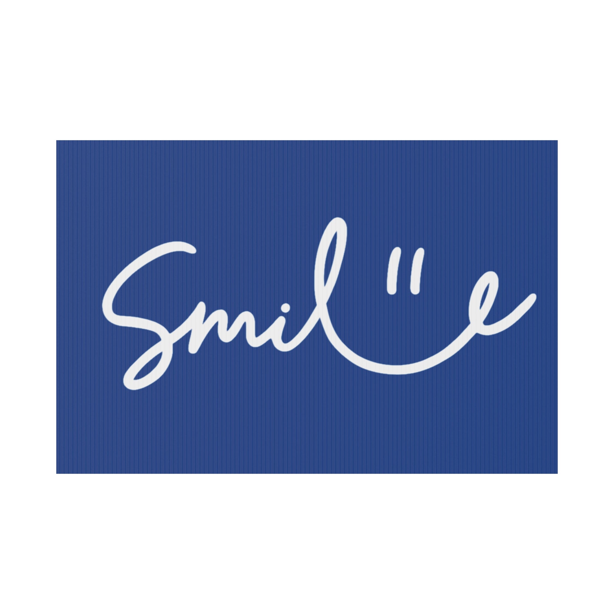 Dark Blue Smile Yard Sign