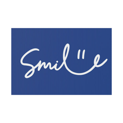 Dark Blue Smile Yard Sign