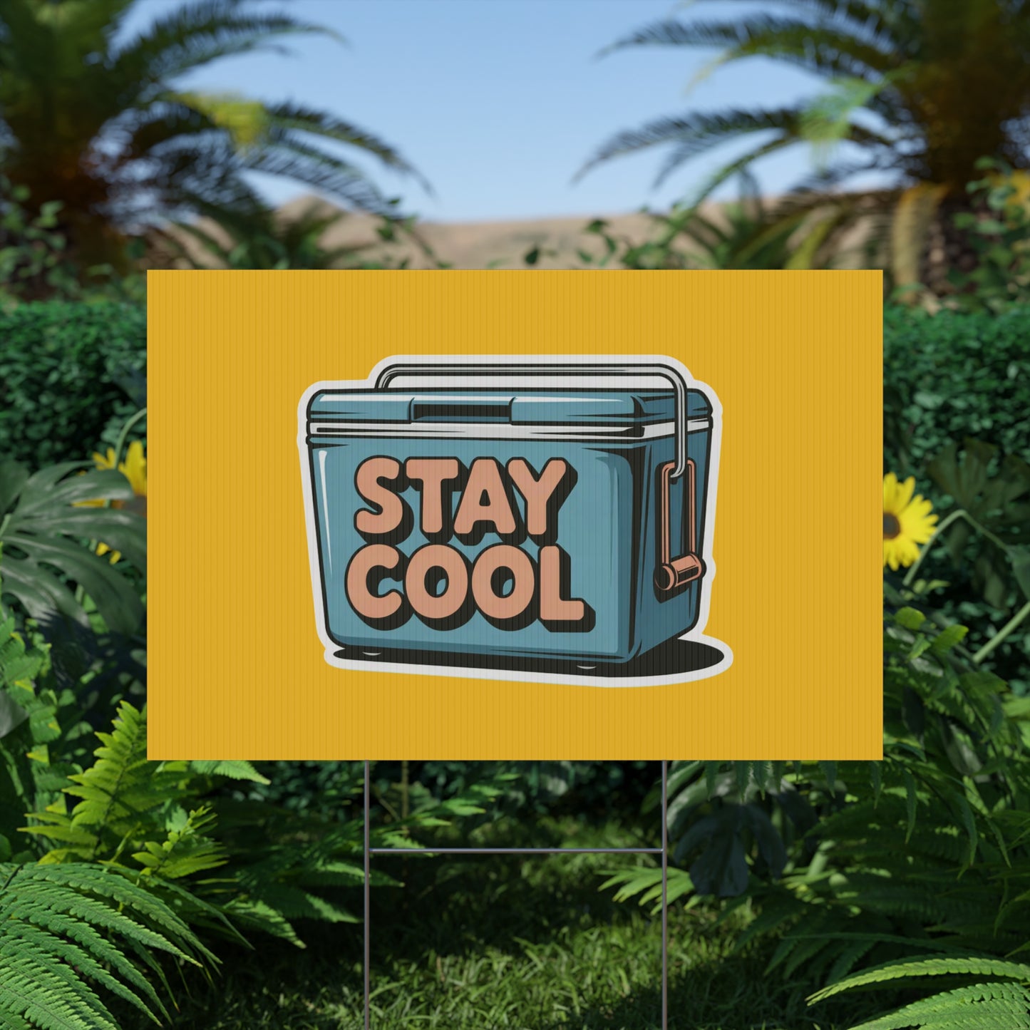 Stay Cool Plastic Yard Sign for Summer Events
