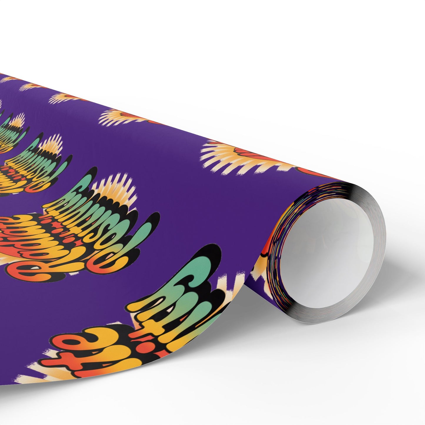 Purple Radiate Positivity Wrapping Paper for Celebrations