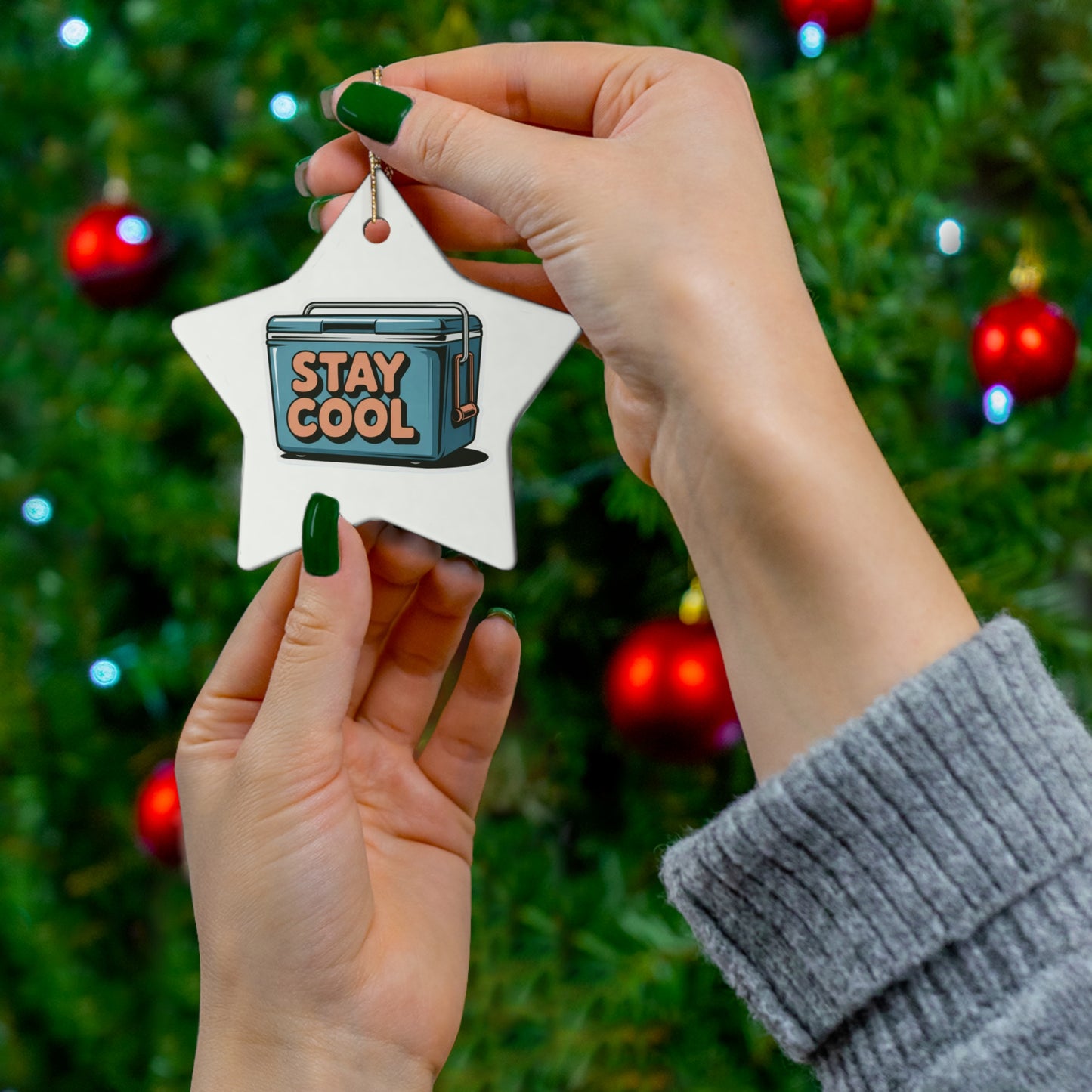 Stay Cool Ceramic Ornaments - Fun Holiday Decorations