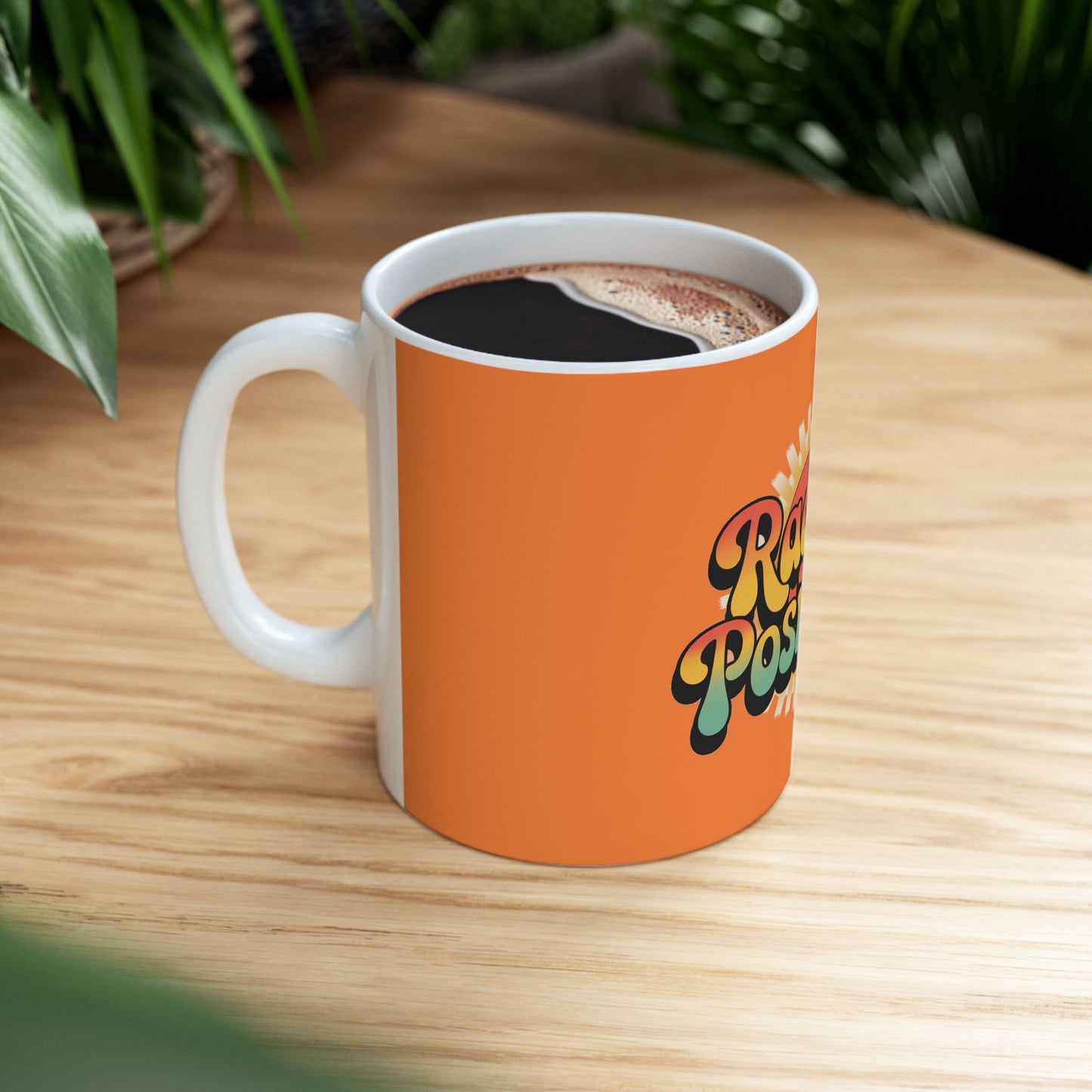 Orange Radiate Positivity Ceramic Coffee Mug,  11oz & 15oz
