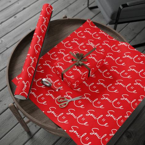 Red Smile Stylish Gift Wrapping Paper for Any Occasion