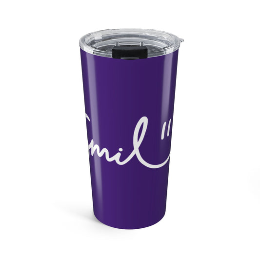 Purple/White Smile 20oz Tumbler - Customizable Drinkware for Every Occasion