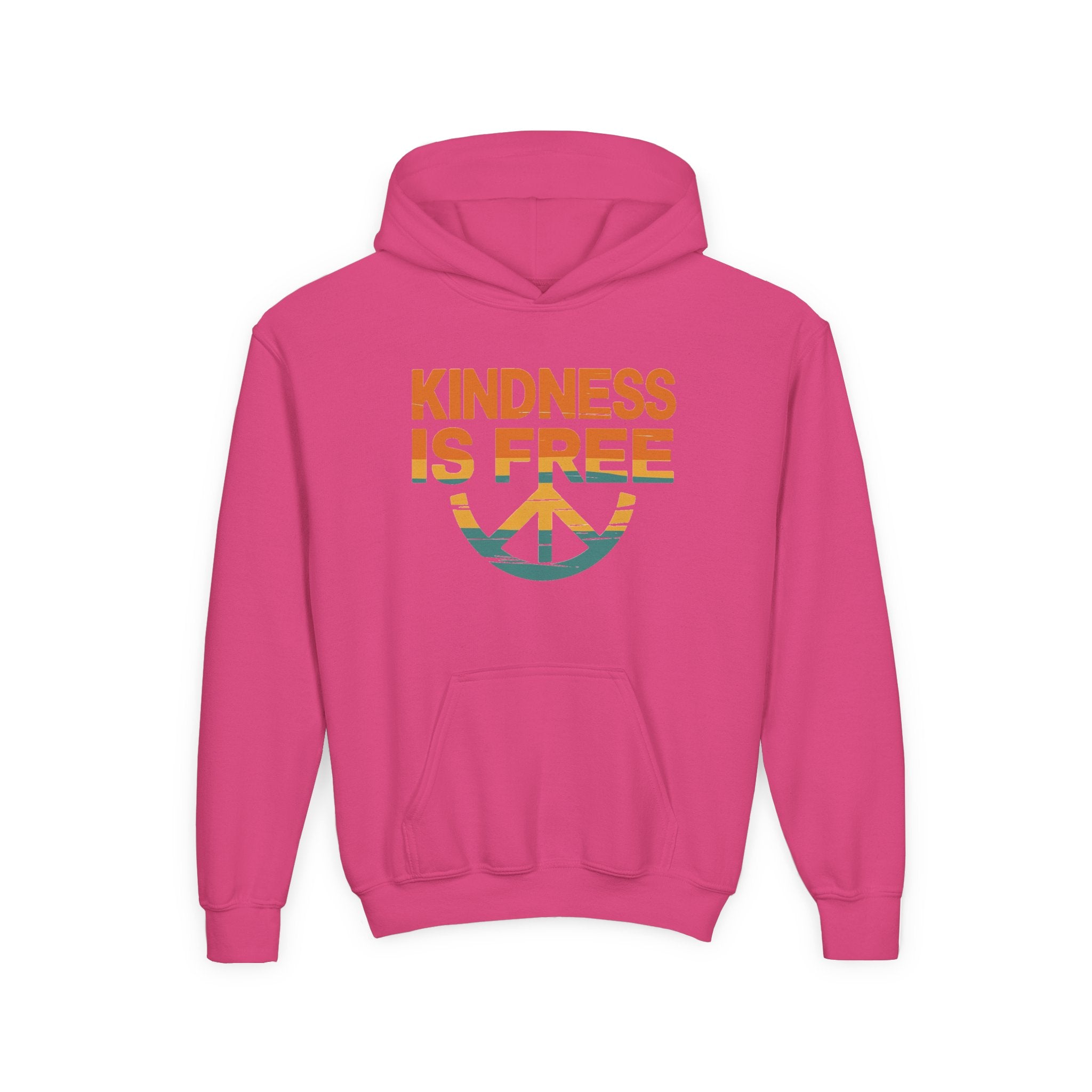 Kindness Is Free Youth Hoodie - Inspirational Heavy Blend Sweatshirt