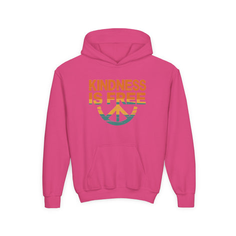 Kindness Is Free Youth Hoodie - Inspirational Heavy Blend Sweatshirt
