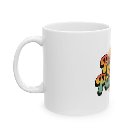 White Radiate Positivity Ceramic Coffee Mug,  11oz & 15oz