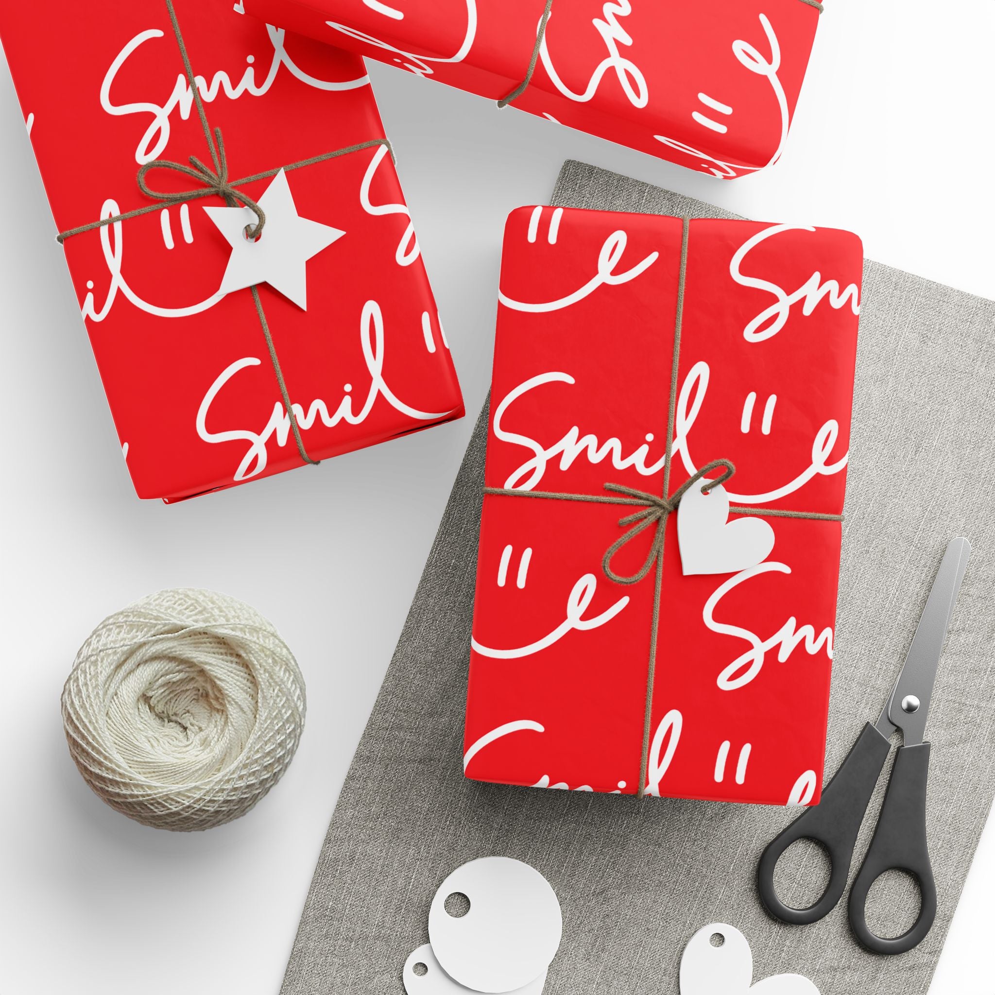 Red Smile Stylish Gift Wrapping Paper for Any Occasion