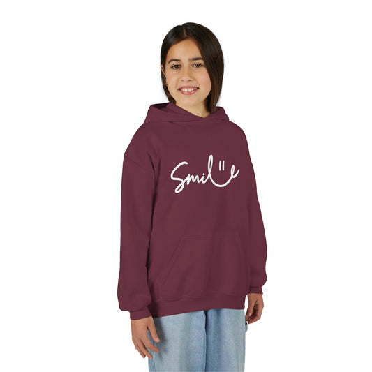 Smile Youth Heavy Blend Hoodie - Cozy, Cheerful Sweatshirt for Kids