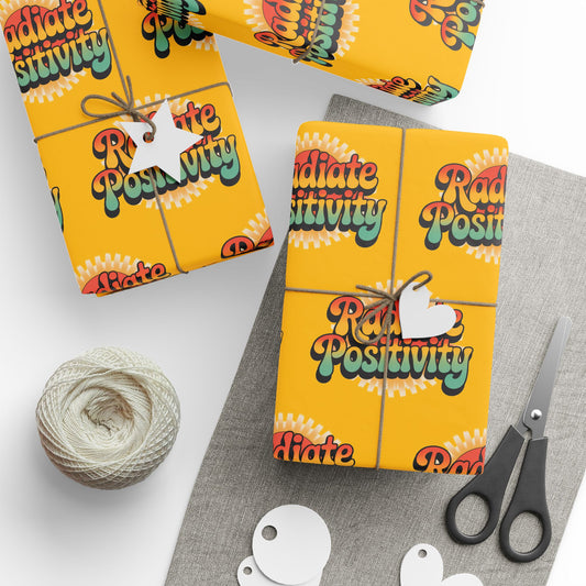 Yellow Radiate Positivity Wrapping Paper for Celebrations