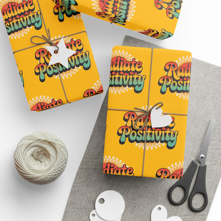 Yellow Radiate Positivity Wrapping Paper for Celebrations