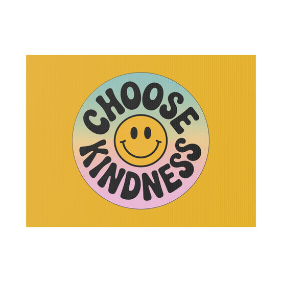 Yellow Joyful Choose Kindness Plastic Yard Sign