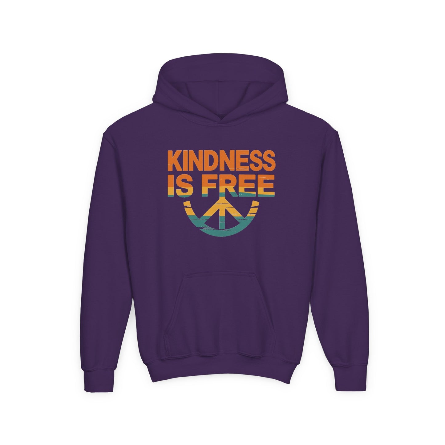 Kindness Is Free Youth Hoodie - Inspirational Heavy Blend Sweatshirt