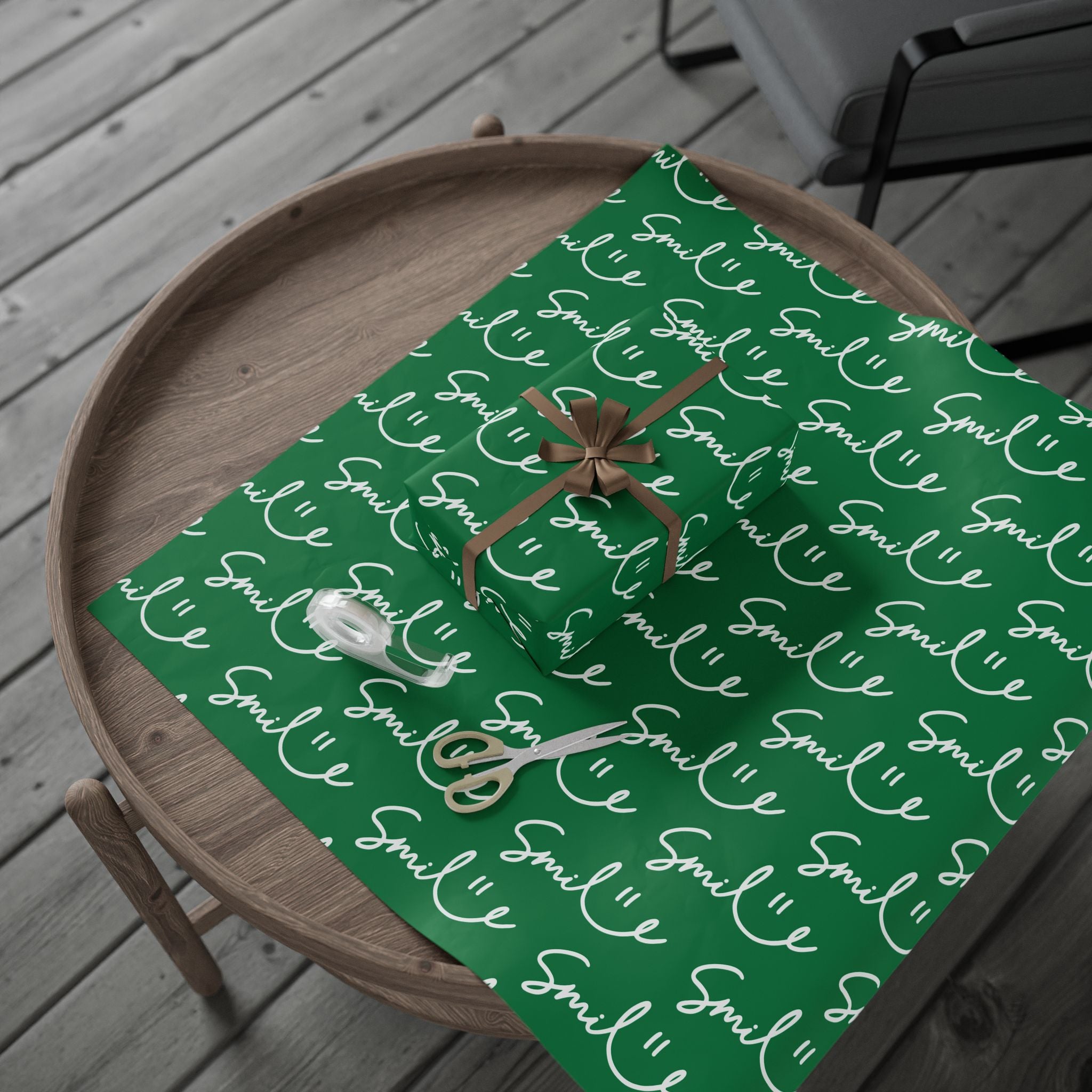 Green Smile Stylish Gift Wrapping Paper for Any Occasion