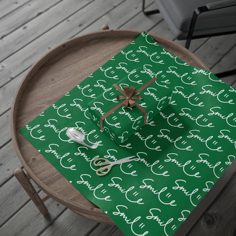 Green Smile Stylish Gift Wrapping Paper for Any Occasion