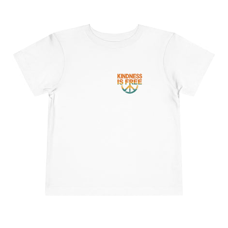 Toddler Short Sleeve Tee - Kindness Is Free Peace Design