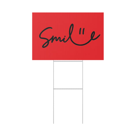 Red Smile Yard Sign