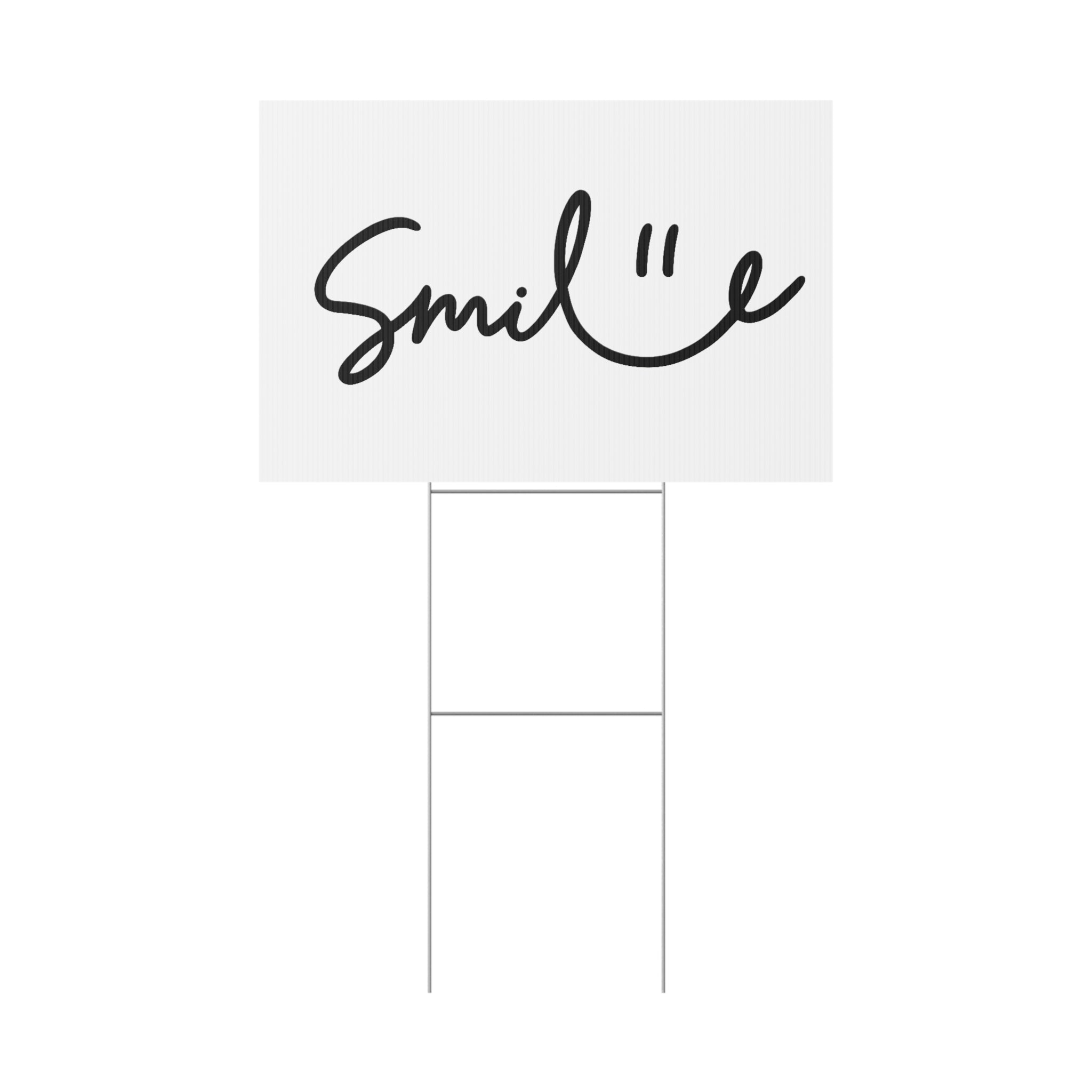 White/Black Smile Yard Sign