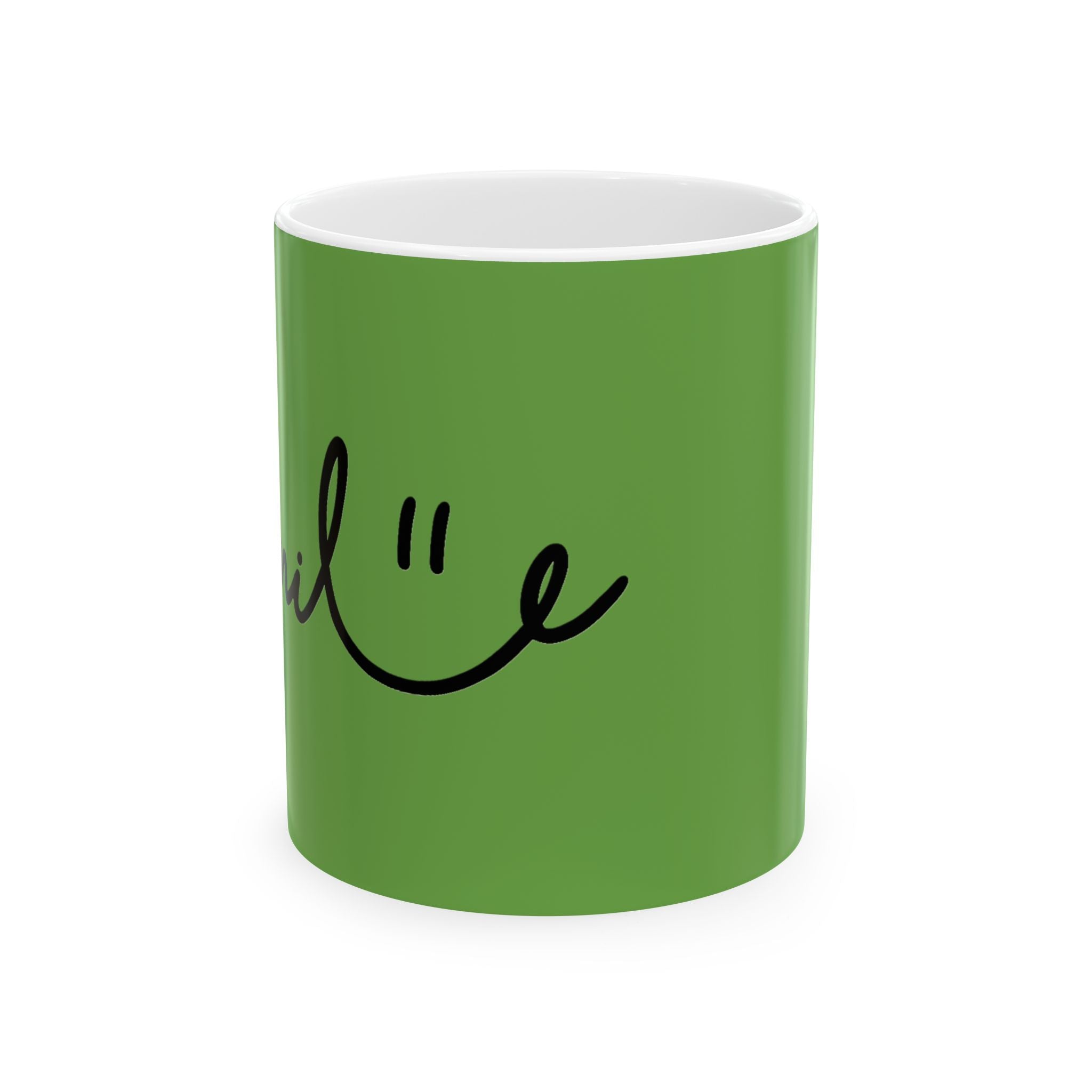 Green/Black Smile Ceramic Coffee Mug - 11oz & 15oz
