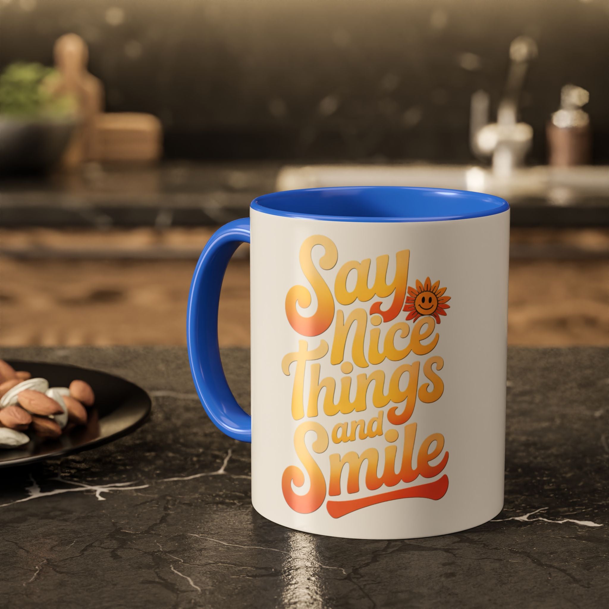 Positive Vibes Colorful Mug - Say Nice Things and Smile, 11oz & 15oz