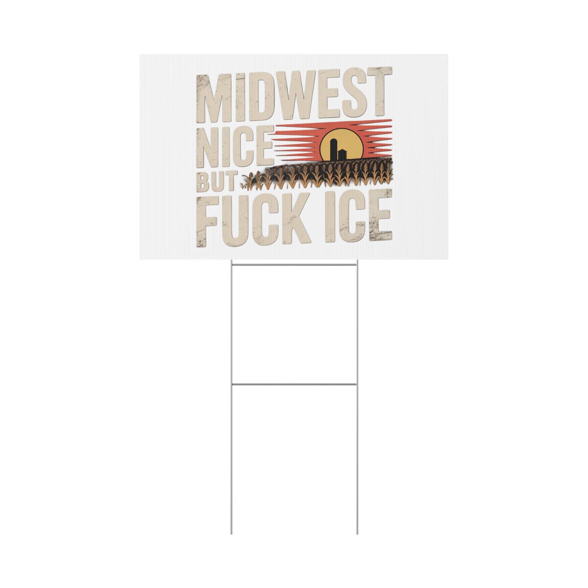 Midwest Nice But Fuck Ice Farmhouse Sunset Design
