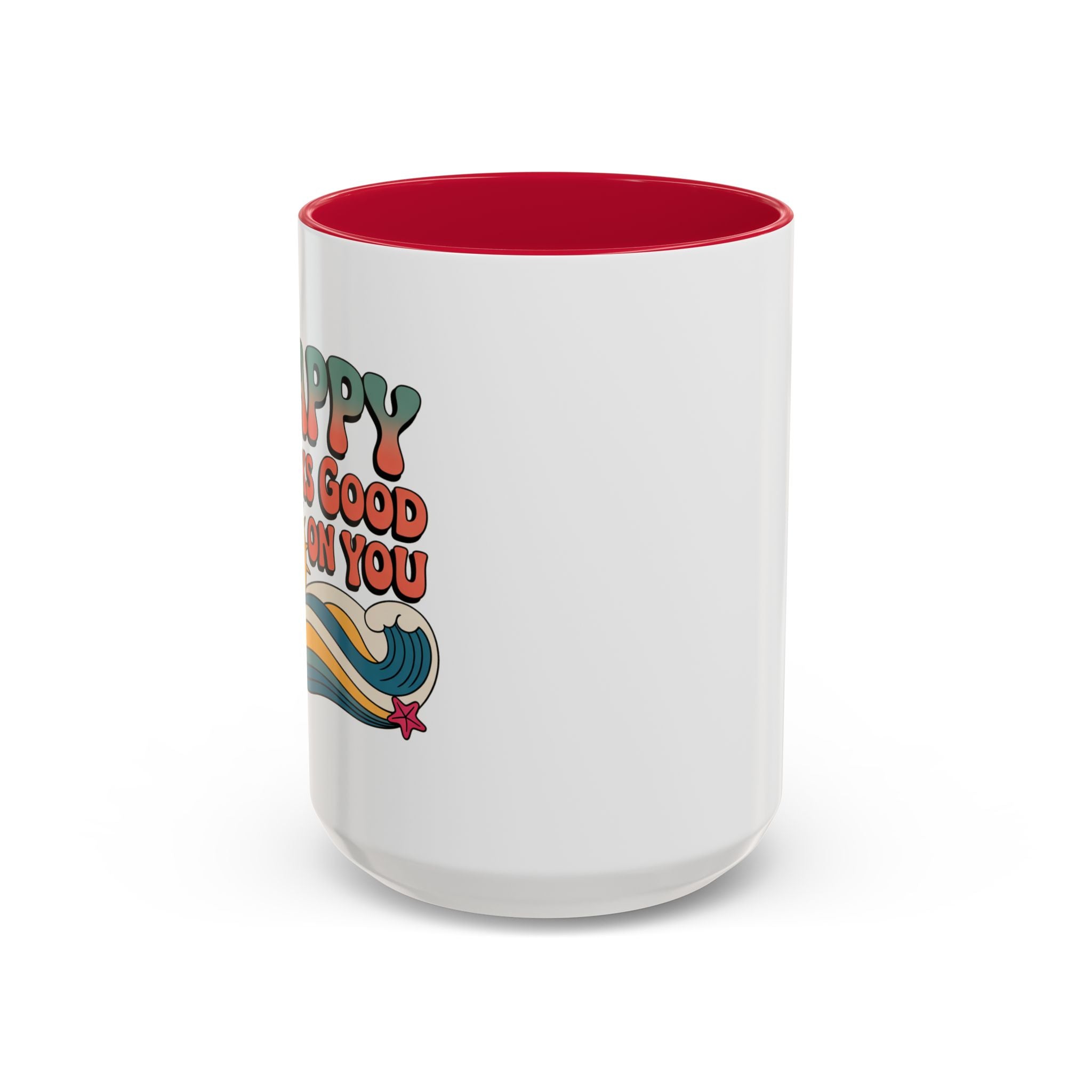 Retro 'Happy Looks Good on You' Colorful Ceramic Mug (11oz & 15oz)