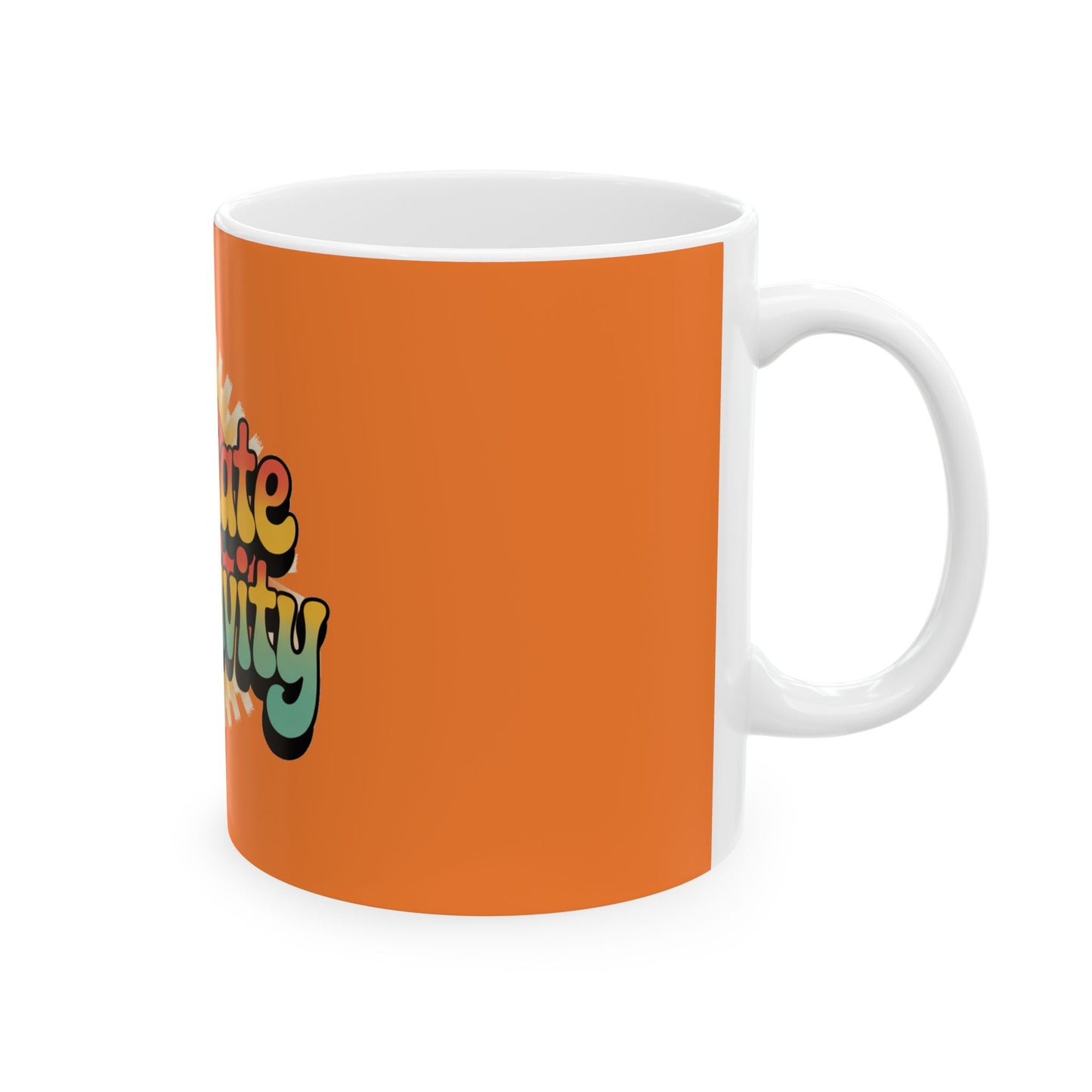 Orange Radiate Positivity Ceramic Coffee Mug,  11oz & 15oz