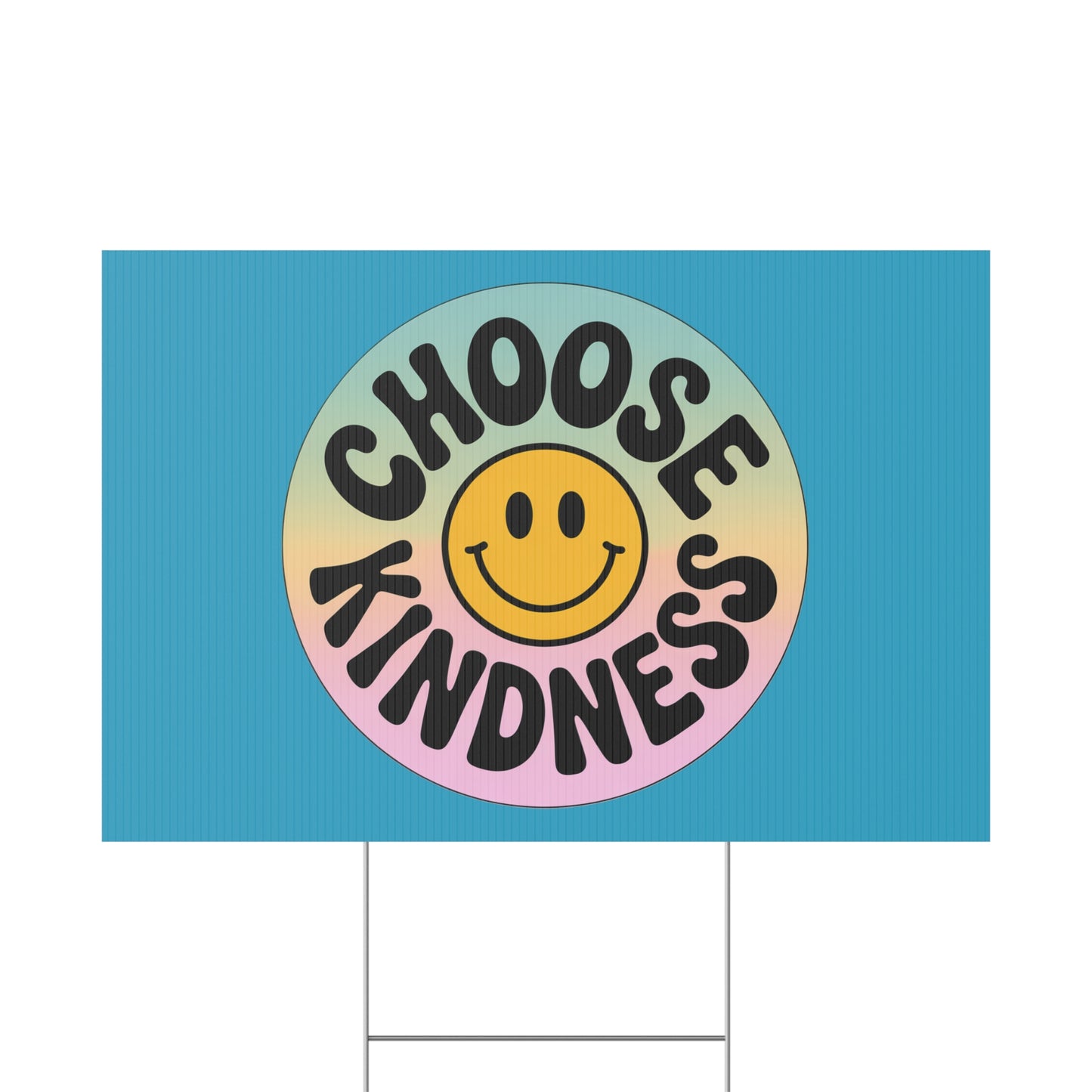 Turquoise Joyful Choose Kindness Plastic Yard Sign
