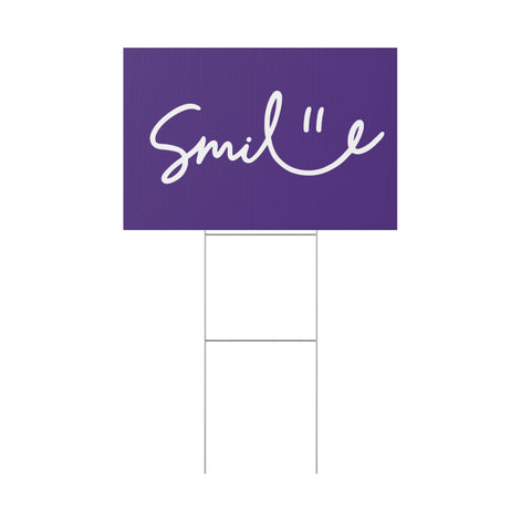 Purple Smile Yard Sign